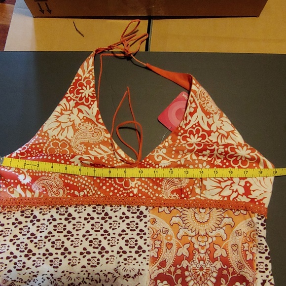 Xhilaration - orange/brown/cream halter dress NWT - Picture 5 of 6